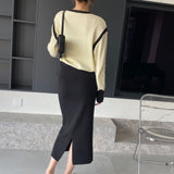 Women Knitted Skirt Split Skirt Autumn and Winter Sheath Dress