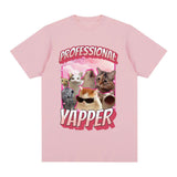 Funny Professional Yapper Meme Cat Graphic T-Shirt Men Fashion