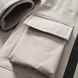 Unisex Winter Cotton Coat Three-Dimensional Pocket Decorative Hooded down Jacket Retro Workwear down Jacket