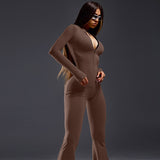 Women Jumpsuit Winter Zipper Sports Yoga Jumpsuit