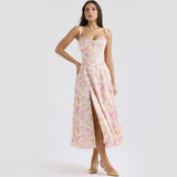 Women Dresses Floral Skirt Sling Summer Two-Piece Set Dress