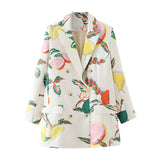 Women Suits Fall Fruit Printed Small Suit