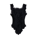 Women Tops Summer Lace Knitted Vest Slim Top