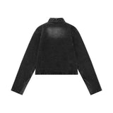 Women Jacket Denim Jacket Autumn Leisure Stand Collar Washed Zipper Cardigan Jacket