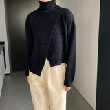 Women Winter Knitted Sweater Turtleneck Thick Sweater Autumn Winter Coat 8t3123