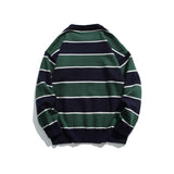 Unisex Sweater Fall Color-Blocking Striped Sweater