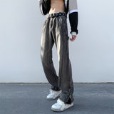 Men Jeans Oversize Zipper Jeans Summer Slim-Fit Micro Flared Pants