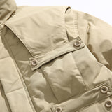 Unisex Winter Cotton Coat Three-Dimensional Pocket Decoration Workwear Cotton Coat Retro Stand-up Collar Cotton-Padded Clothes