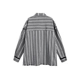 Unisex Jacket Autumn Striped Thick Shirt