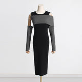 Women Dresses Spring Slim-Fitting Dress Knitted Dress (Qymy0409)