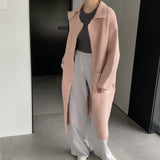 Women Cardigan Sweater Autumn and Winter Sweater Coat Button Turn-down Collar Coat Az2218