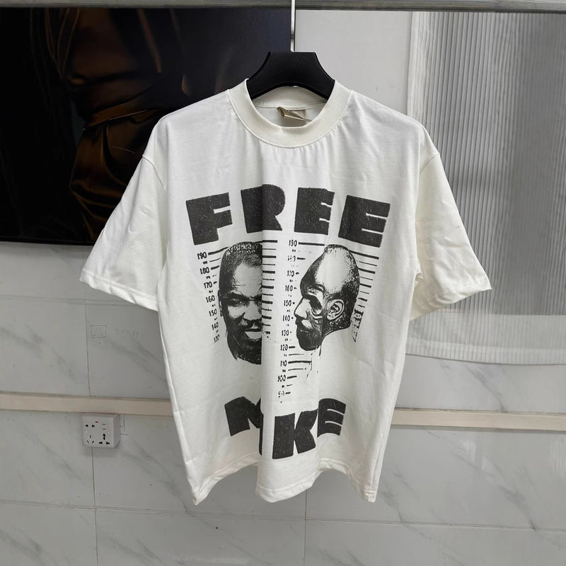 Mens T-shirts Mike Tyson Boxing Fighting BIG FACE Print Short Sleeve T-Shirt