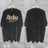 Amiri T-shirt Washed and Worn Retro Short Sleeve T-shirt