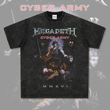 Mens Vintage Rock Band T-Shirt Short Sleeve Rock Band MEGADETH Cyber Army CYBER ARMY2016