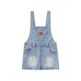 Women Dresses Large Pocket Denim Suspender Skirt Slip Dress