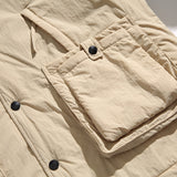 Unisex Winter Cotton Coat Three-Dimensional Pocket Decoration Loose Cotton Coat Vintage Corduroy Lapel Cotton-Padded Jacket