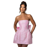 Women Dresses Summer Sexy Bowknot Mini Dress