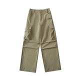 Women Sweatpants Multi-Pocket Cargo Pants Fall Loose-Fitting Wide-Leg Trousers