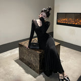 Women Dresses off-Shoulder Dress Autumn Winter Long Dress (Csm202403)