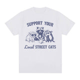 Support Local Street Cats Raccoon Opossum Meme T Shirt Men