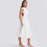 Women Dresses Backless Dress Spring and Summer Sleeveless Long Skirt (Lbk0409)