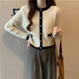 Women Knitted Cardigan Autumn and Winter Long Sleeve Knitted Cardigan Top
