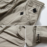 Men Sweatpants Pleated Multi-Pocket Loose Casual Wide-Leg Trousers