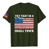 TRY THAT IN A SMALL TOWN Sleeves Printed Crew Neck Short Sleeves