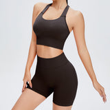 Women Yoga Set Shorts Fitness Exercise
