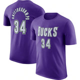 NBA T-Shirts NBA Basketball Suit Short Sleeve Bucks T-Shirt Men
