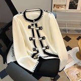 Women Knitwear Autumn and Winter round Neck Short Knitted Cardigan