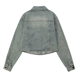 Women Jacket Short Denim Jacket Spring and Autumn Leisure Washed Distressed Coat