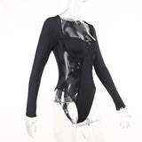 Women Jumpsuit Autumn Sexy Square Collar Long Sleeve Jumpsuit