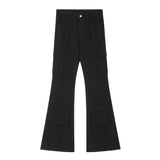 Women Pants Multi-Pocket Workwear Bell-Bottom Pants Women's Trousers