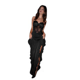 Women Dresses Sexy Lace Dress Fall Slim Fit Long Dress