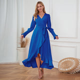 Women Date Dress V-neck Dress Formal Dress