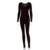 Women Jumpsuit Spring and Autumn Long Sleeve Slim Fit Hip Raise Jumpsuit