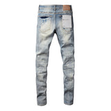 Purple Brand Jeans Blue with Holes Worn Jeans