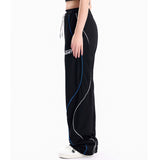 Men Sweatpants Irregular Stripes Sports Pants Drawstring Ankle-Tied Trousers Loose Straight Casual Sweatpants