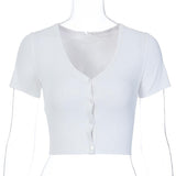 Women T-shirt Summer Slim-Fit Short-Sleeved T-shirt
