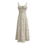 Women Dresses Summer Vintage Printed Dress Backless Midi Dress (Xds0414)