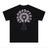 CHH Chrome Heart T Shirts Cross Print Short Sleeve T-Shirt Loose