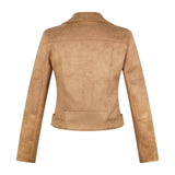Women Jacket Autumn and Winter Suede Lapel Motorcycle Jacket