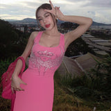 Women Dresses Fall Sexy U Collar Sling Dress