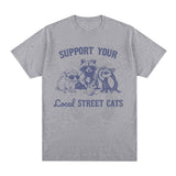 Support Local Street Cats Raccoon Opossum Meme T Shirt Men