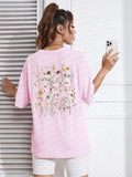 2024Beautiful flower clusters Print Cotton Women T-Shirts