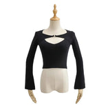 Women Sweater Knitwear Sexy V-neck Knitwear Women's Autumn Winter Retro Slim-Fit Long-Sleeved Pullover Short Sweater