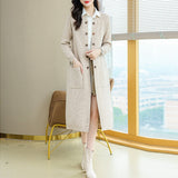 Women Knitwear Autumn and Winter Double-Breasted Knitted Cardigan Loose Overcoat
