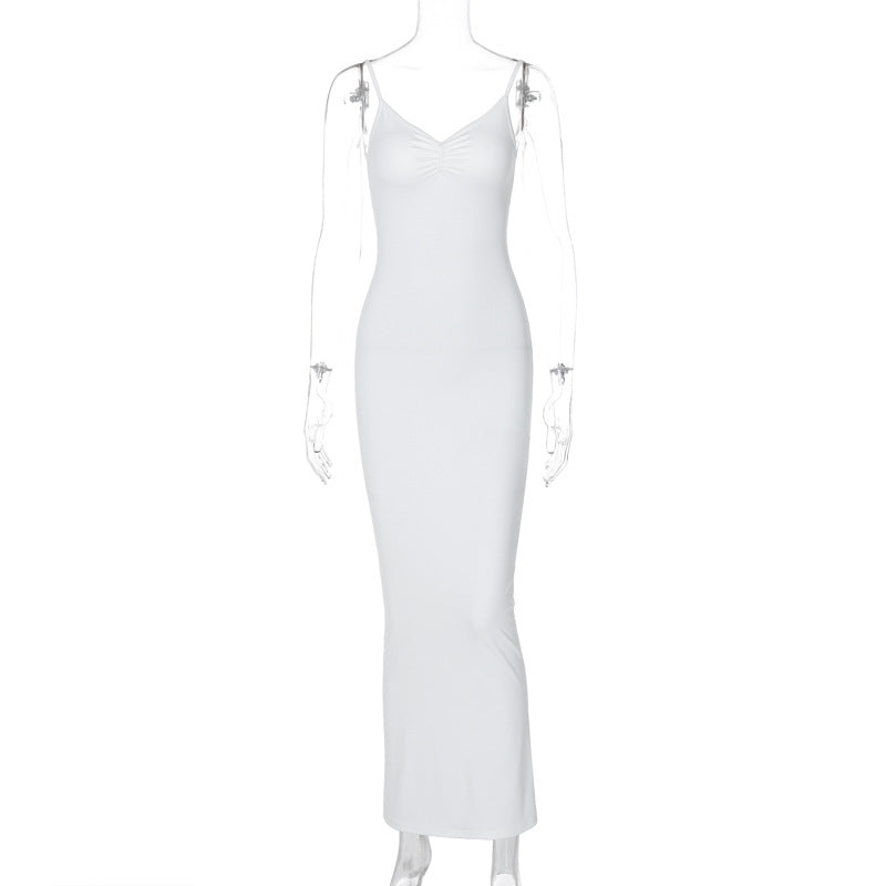 Women Dresses V-neck Strap Long Dress