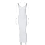 Women Dresses V-neck Strap Long Dress